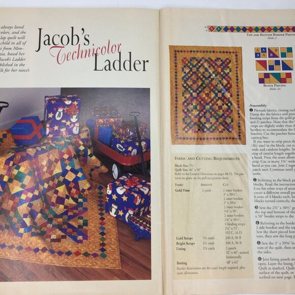 Quilters Newsletter Quilt It For December 1998 Christmas Magazine Quilting Patte - Picture 8 of 12